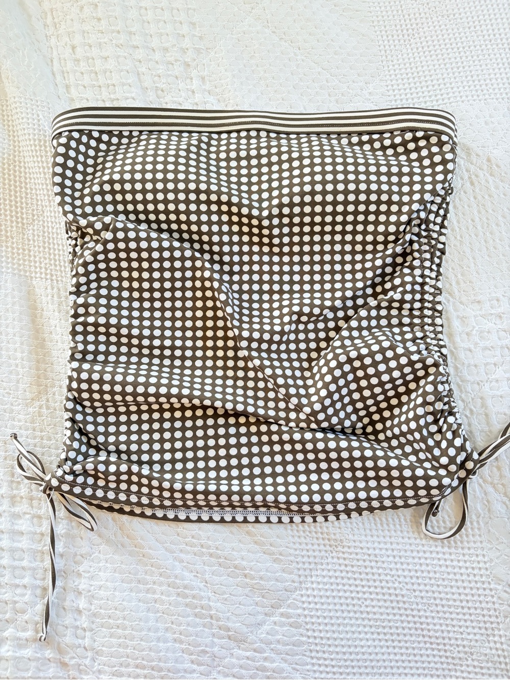 Tommy Bahama Polka Dot Strapless Swim Tankini Top - Khaki Brown & White